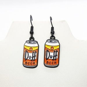 Earrings The Simpsons Duff Beer Cartoon Classic TV 80s 90s Homer Bart Moe’s